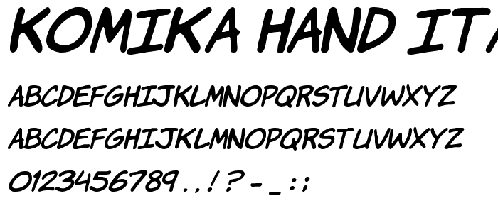Komika Hand Italic font
